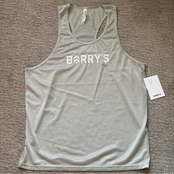 Barrys Bootcamp Shirt Mens XL Light Gray Relay Mesh Tank Top Sleeveless - Picture 2 of 6
